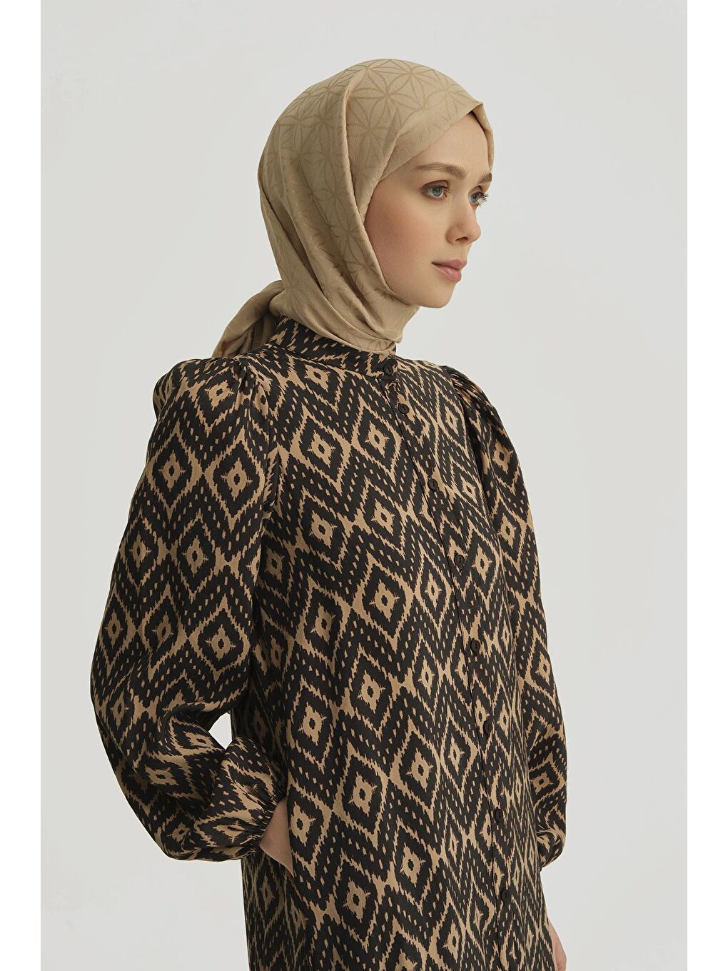 Bej Trend Elbise 25Yt907 Vizon-3