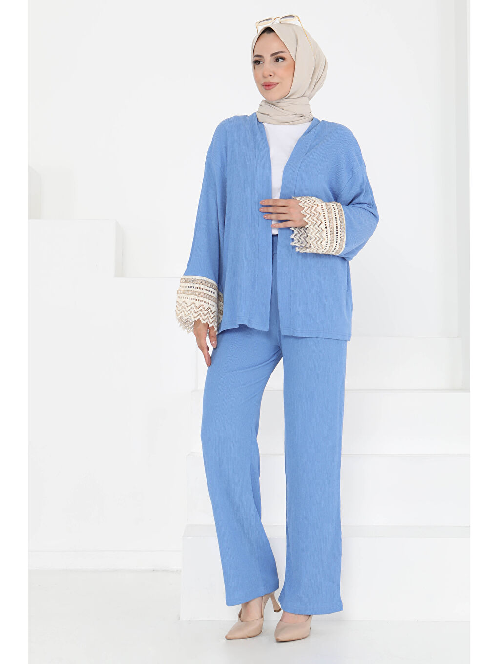 Kimono İkili Takım Mavi - 27242-2