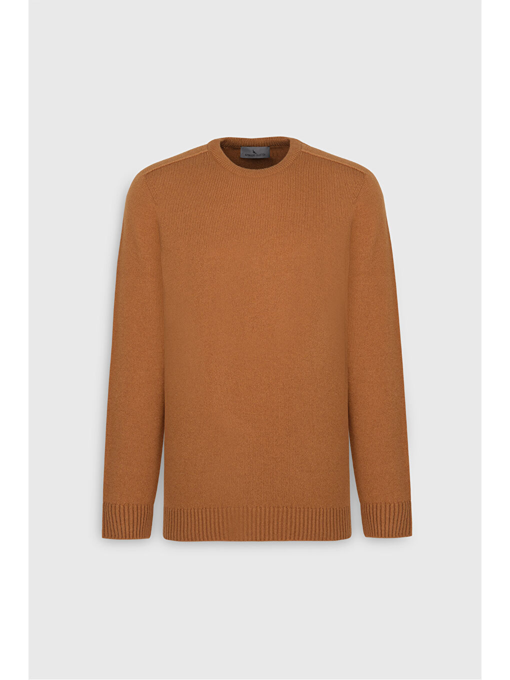 Kahverengi Erkek Camel Yünlü Dikişsiz Sıcak Tutan Normal Kesim Bisiklet Yaka Armürlü Triko Kazak-7