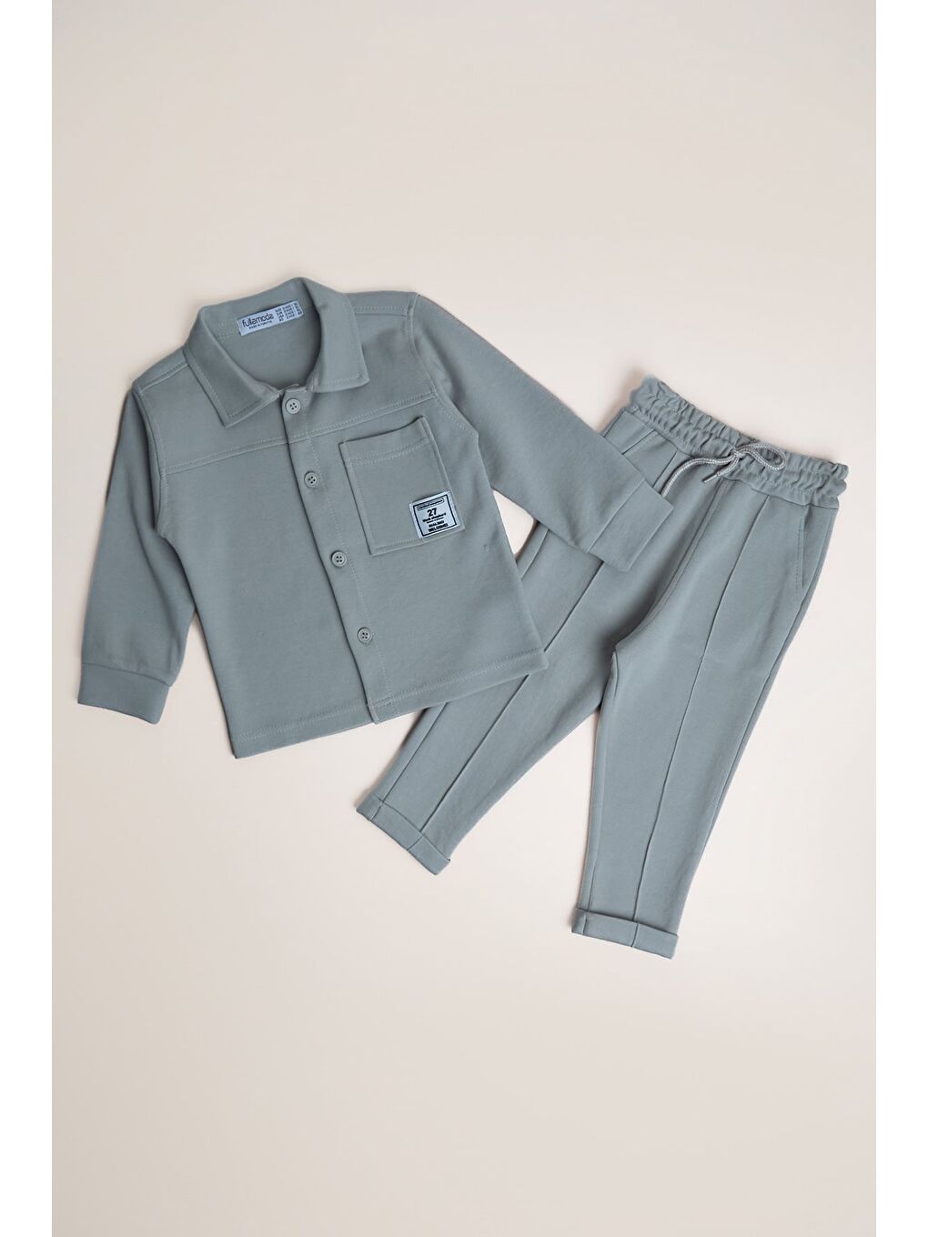 Gri %100 Pamuk Çimalı Yazı Baskılı 3 Lü Erkek Çocuk Takım-1