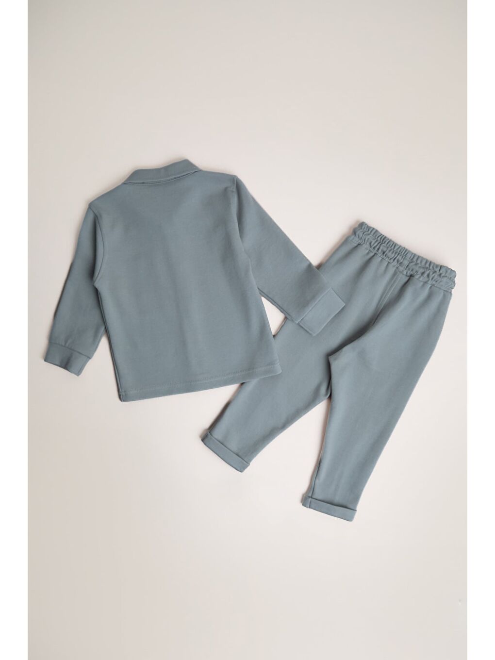 Gri %100 Pamuk Çimalı Yazı Baskılı 3 Lü Erkek Çocuk Takım-2