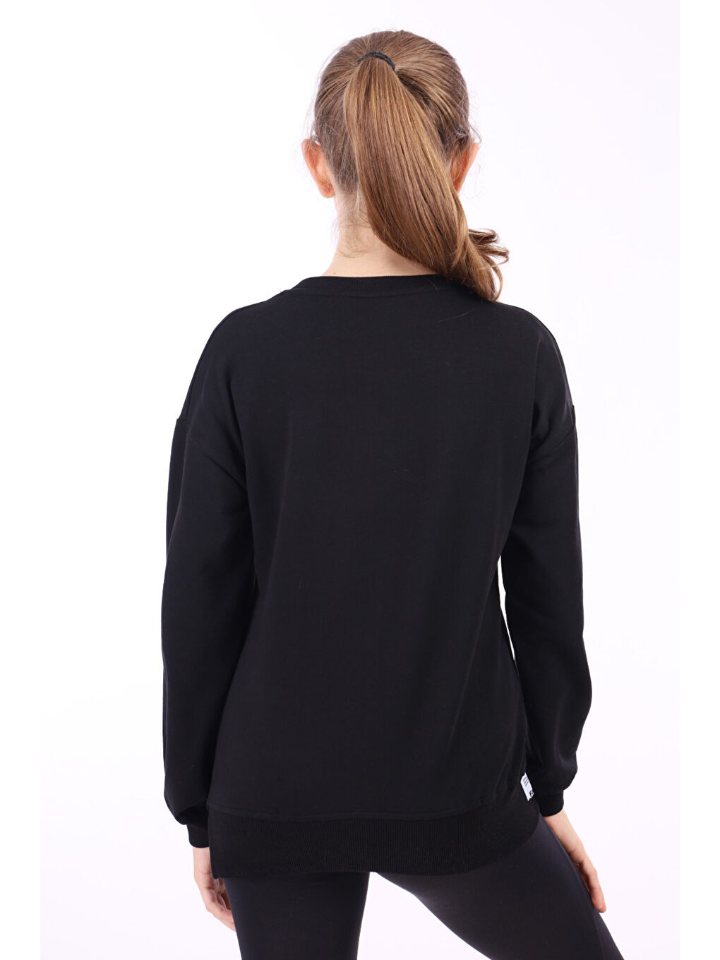 Siyah Kız Çocuk Baskılı Sweatshirt-1