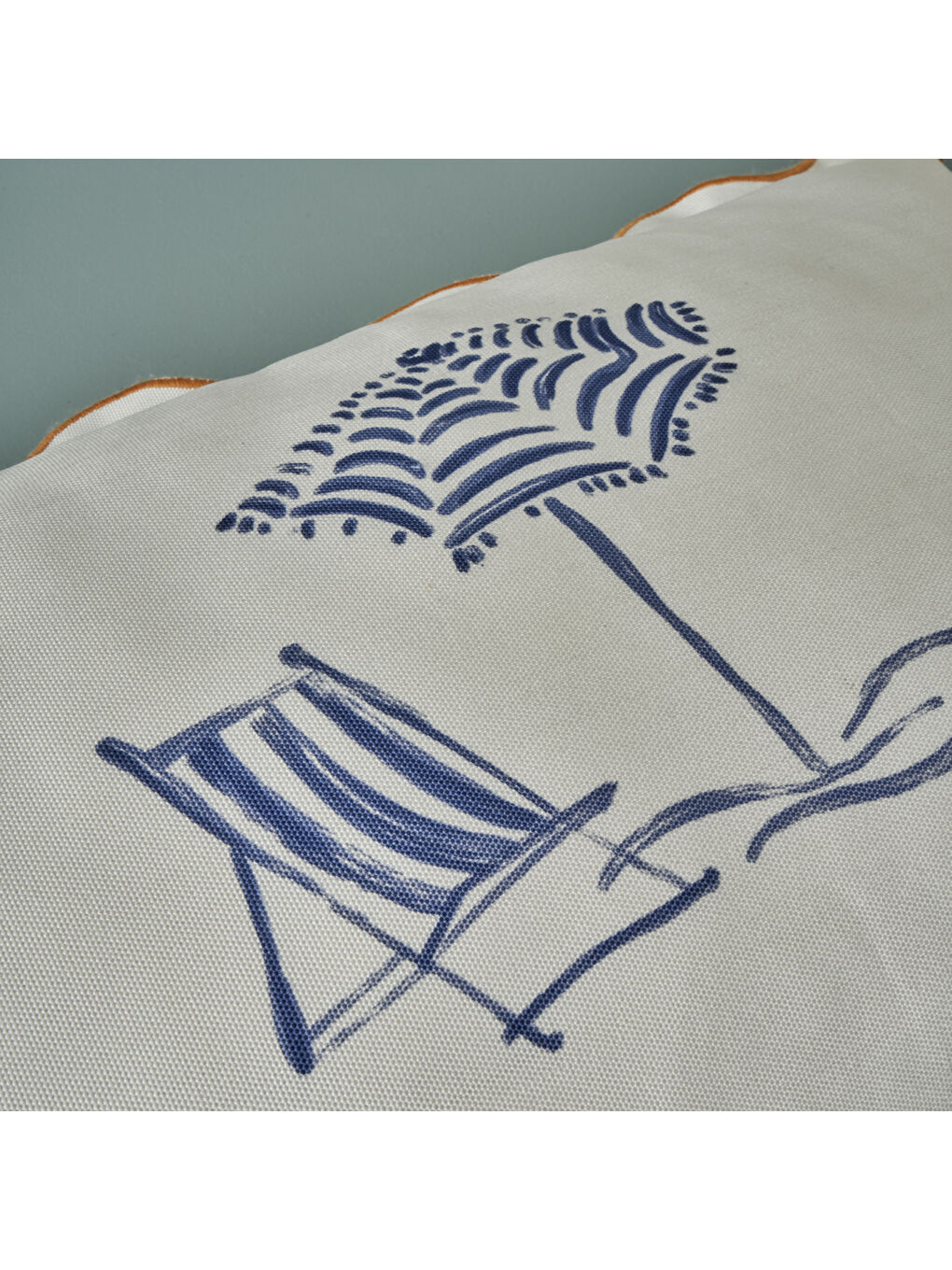 %100 Pamuk Marine Scallop Kırlent Kılıfı Beyaz (35x50 cm)-1