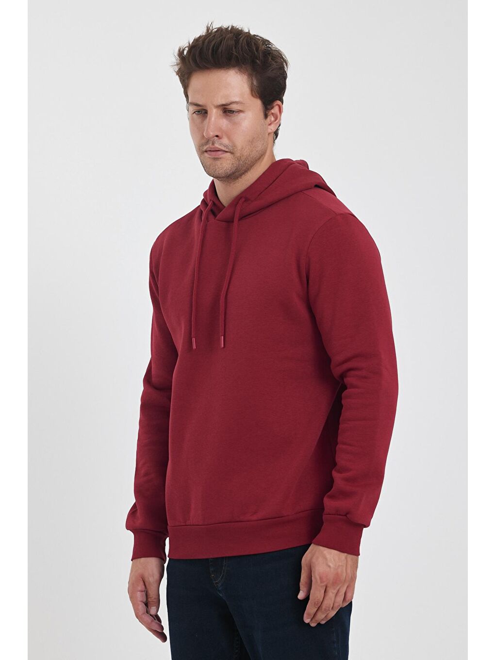 Rodi Bordo 3 İplik Bisiklet Yaka Erkek Sweatshirt - 1