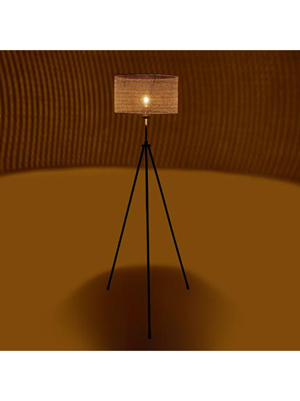 Marla Tripod Lambader - Kahverengi Başlık / Siyah Ayak - 180 cm-1