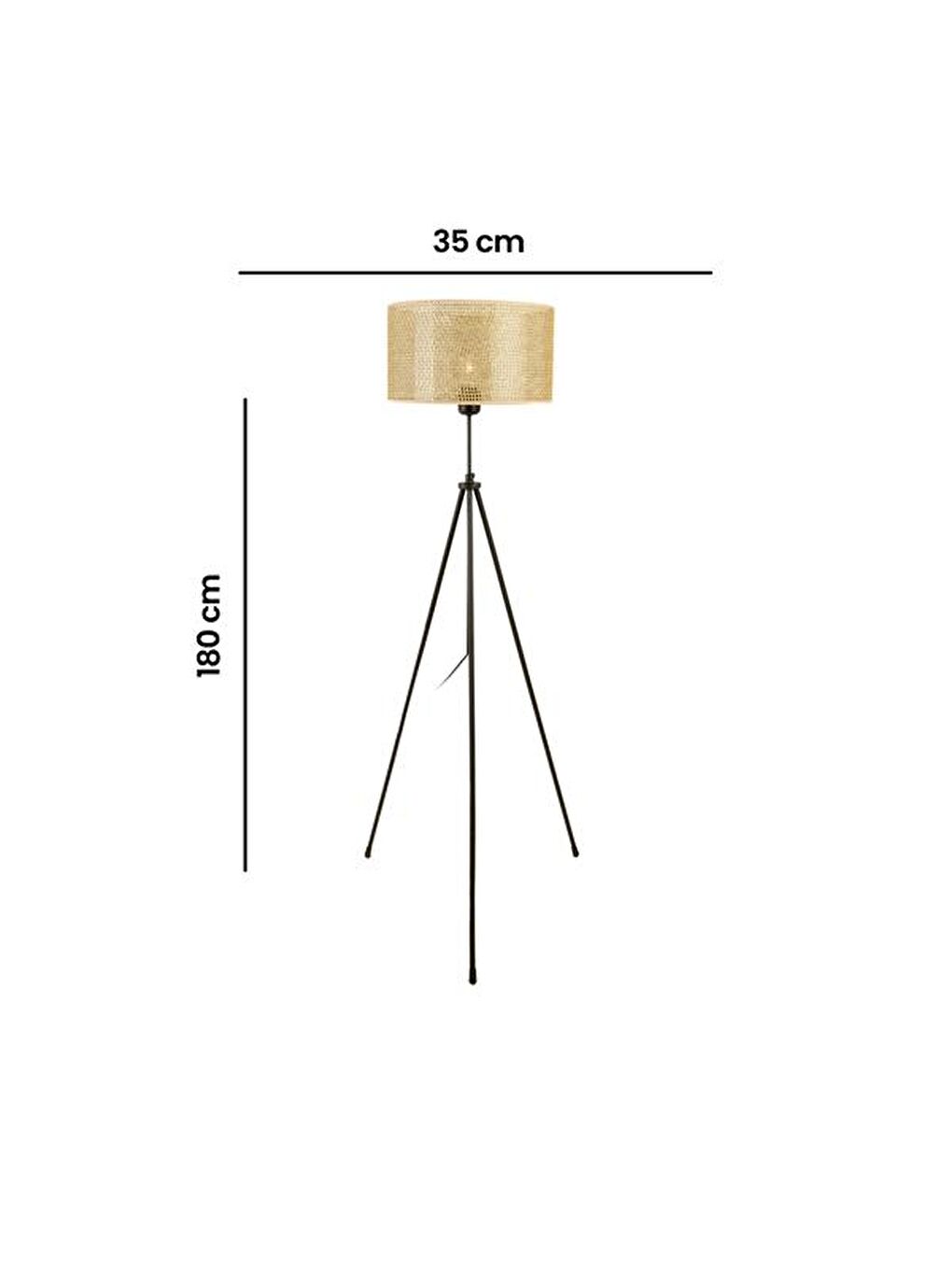 Marla Tripod Lambader - Kahverengi Başlık / Siyah Ayak - 180 cm-4