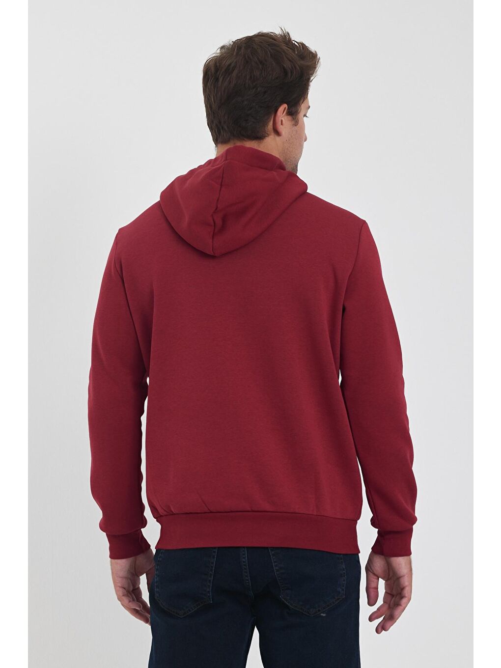 Rodi Bordo 3 İplik Bisiklet Yaka Erkek Sweatshirt - 3