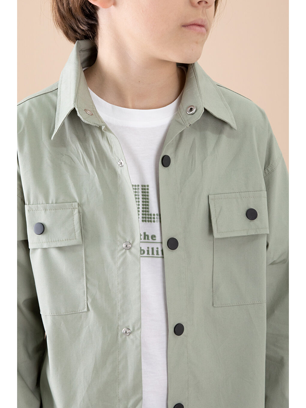 Haki Gömlek Tişörtlü Erkek Çocuk 2'li Takım 20127-1