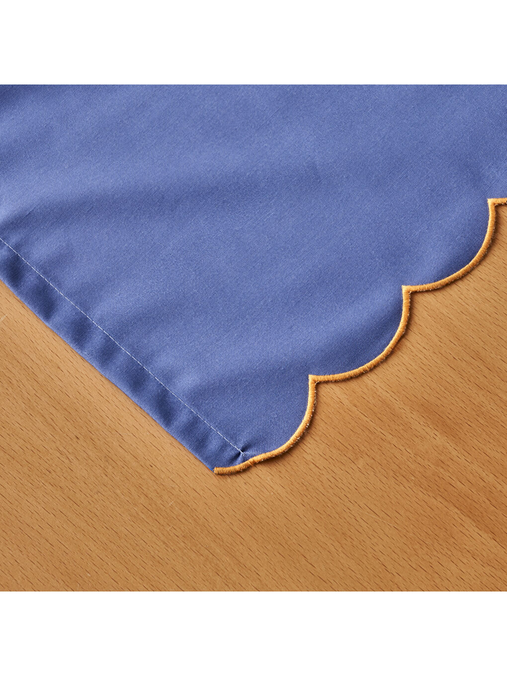 Marine Pamuklu Scallop Kenar Runner Mavi (50x150 cm)-1