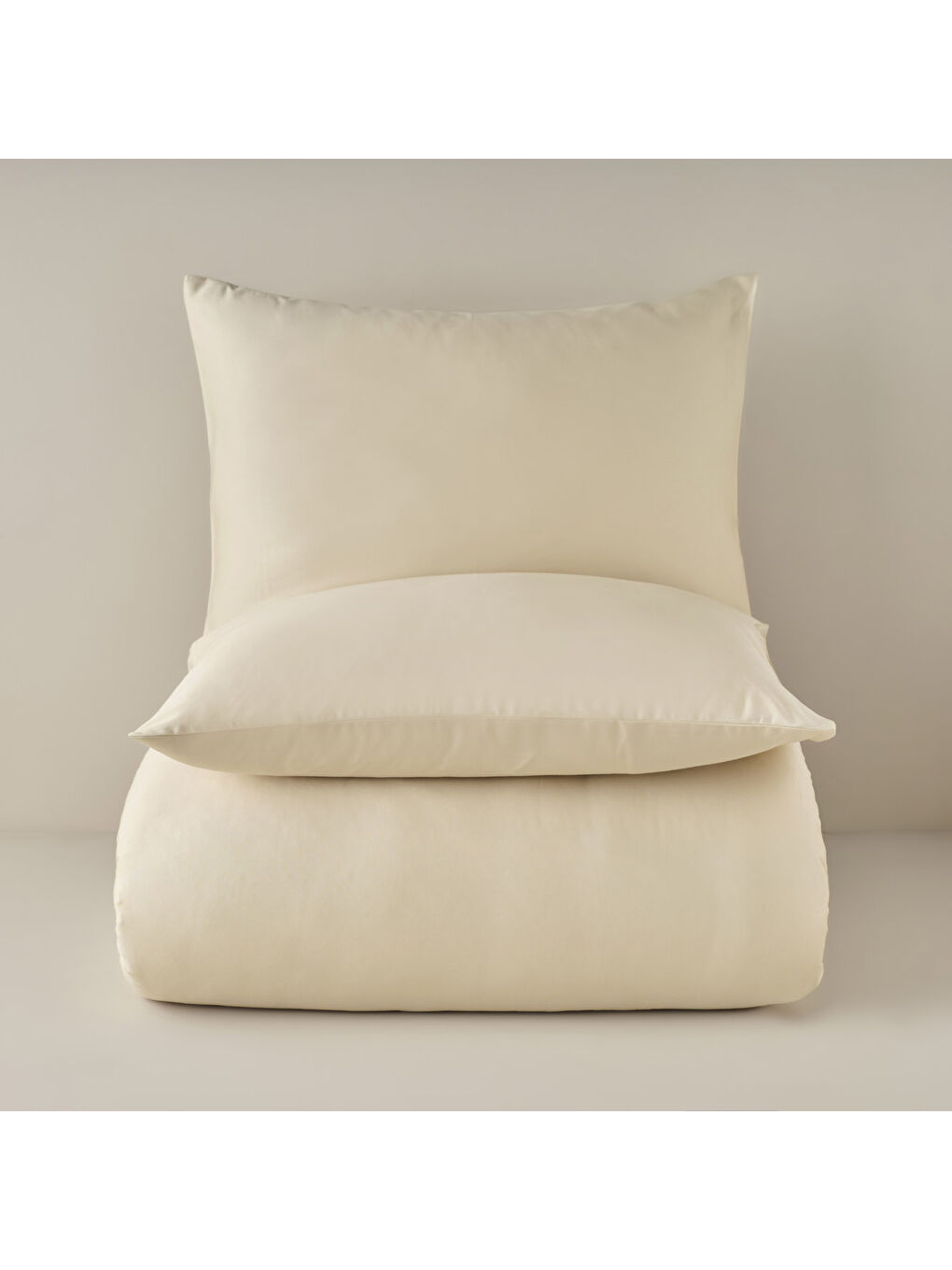 %100 Pamuk Saten Supreme Basic Super King Size Nevresim Seti Bej (260x240 cm)-3