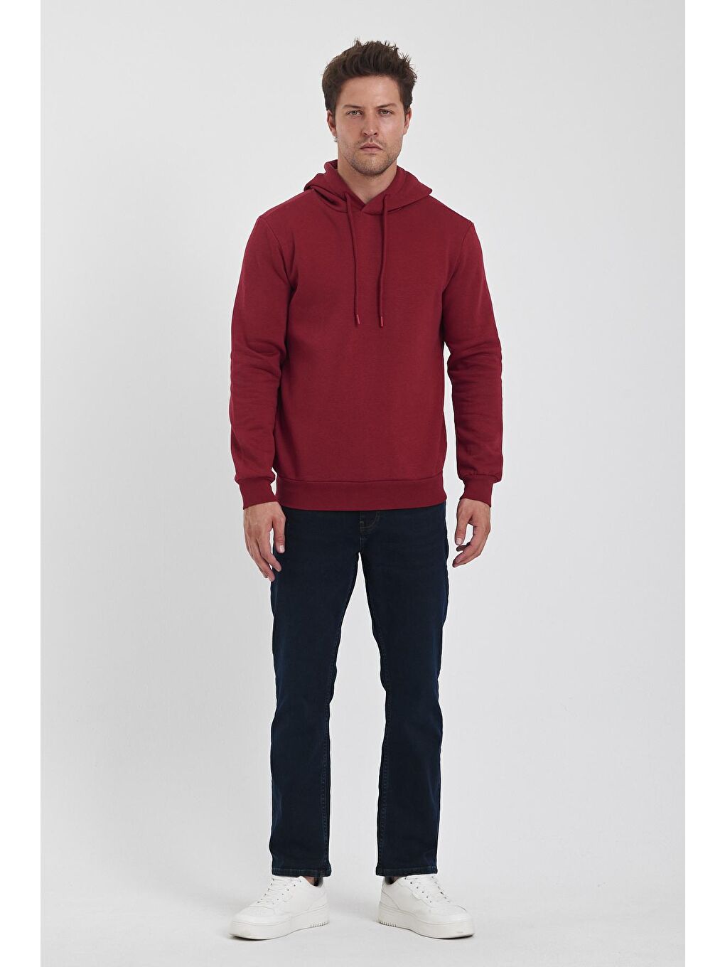 Rodi Bordo 3 İplik Bisiklet Yaka Erkek Sweatshirt - 4