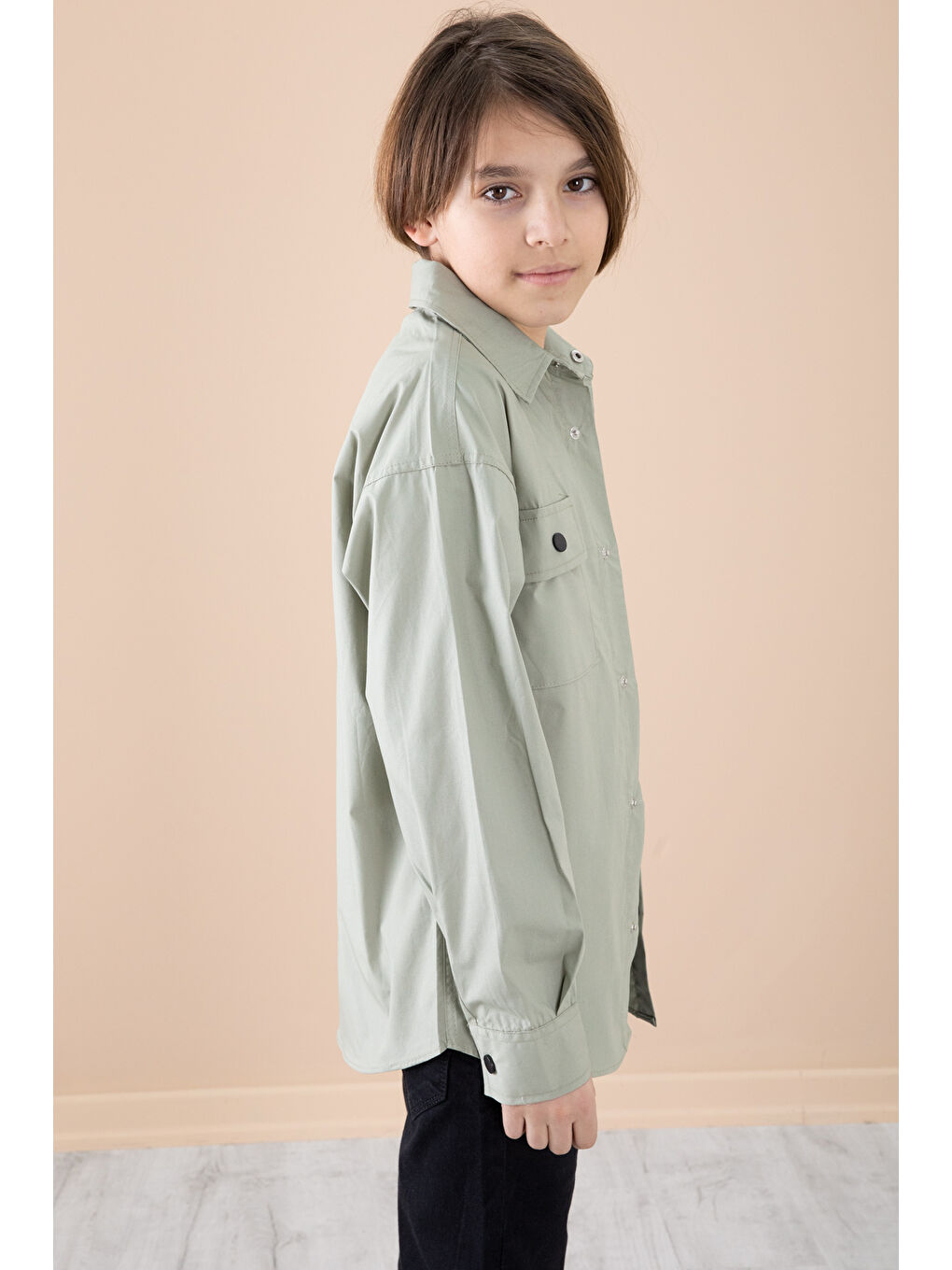 Haki Gömlek Tişörtlü Erkek Çocuk 2'li Takım 20127-3