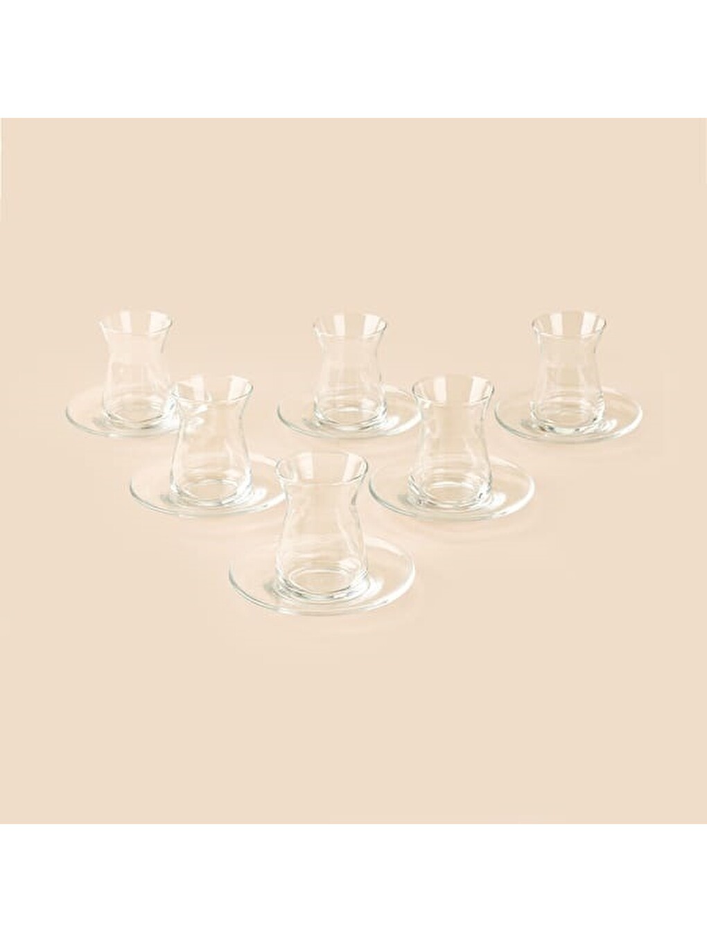 Renksiz İrem 6 Kişilik 12 Parça Çay Takımı - Şeffaf - 145 Ml