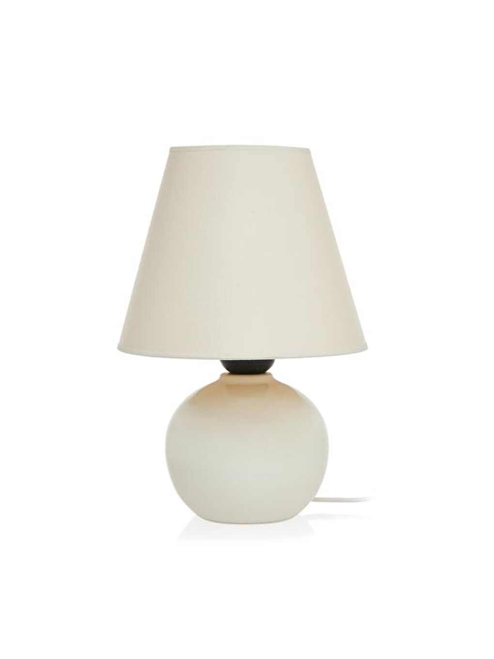 12'lik Top Abajur Küçük Seramik - Beyaz / Krem-4