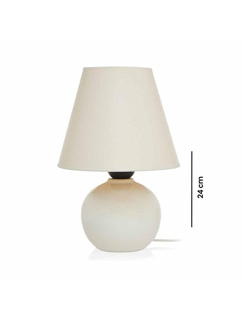 12'lik Top Abajur Küçük Seramik - Beyaz / Krem-5