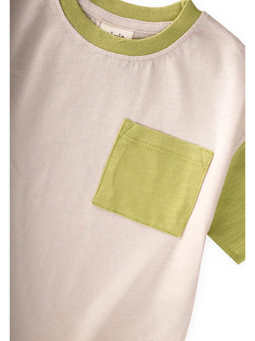 Bej Kaprili T-Shirt Takım 2-10 Yaş Kum-2