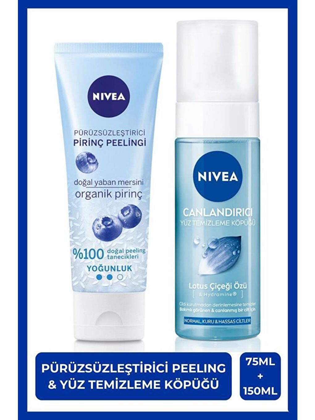 Pürüzsüzleştirici Organik Pirinç Nazik Yüz Peeleng 75ml ve Canlandırıcı Yüz Temizleme Köpüğü 1