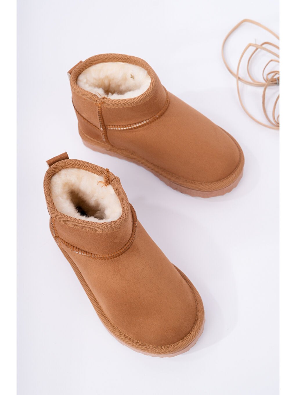 Kahverengi Retro İçi Kürklü Soğuk Geçirmez Çocuk Bot-1