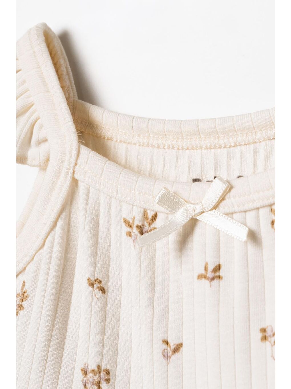 Ekru Bebek Elbise %100 Organic Pamuk Yenidoğan Serisi-CSYM31143-1