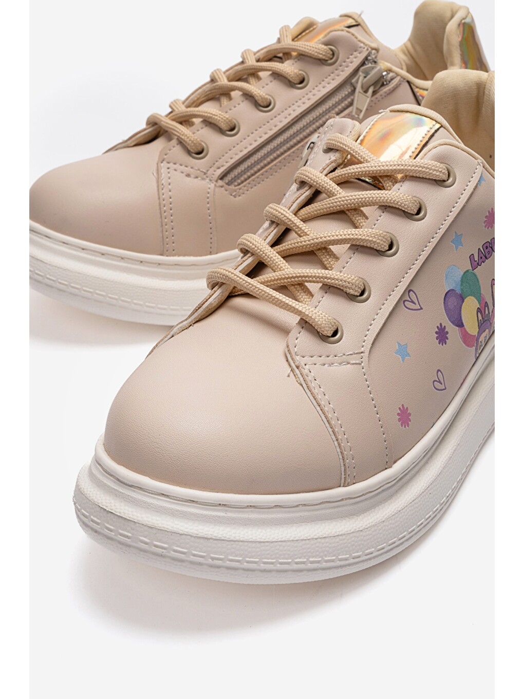 Kız Çocuk Bej Sneaker Ayakkabı-1