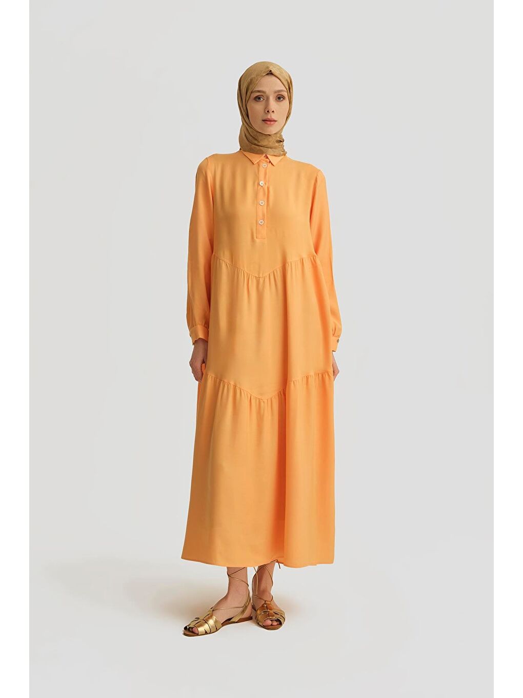 Turuncu Elbise 25Yh9666 Yavru Ağzı-2