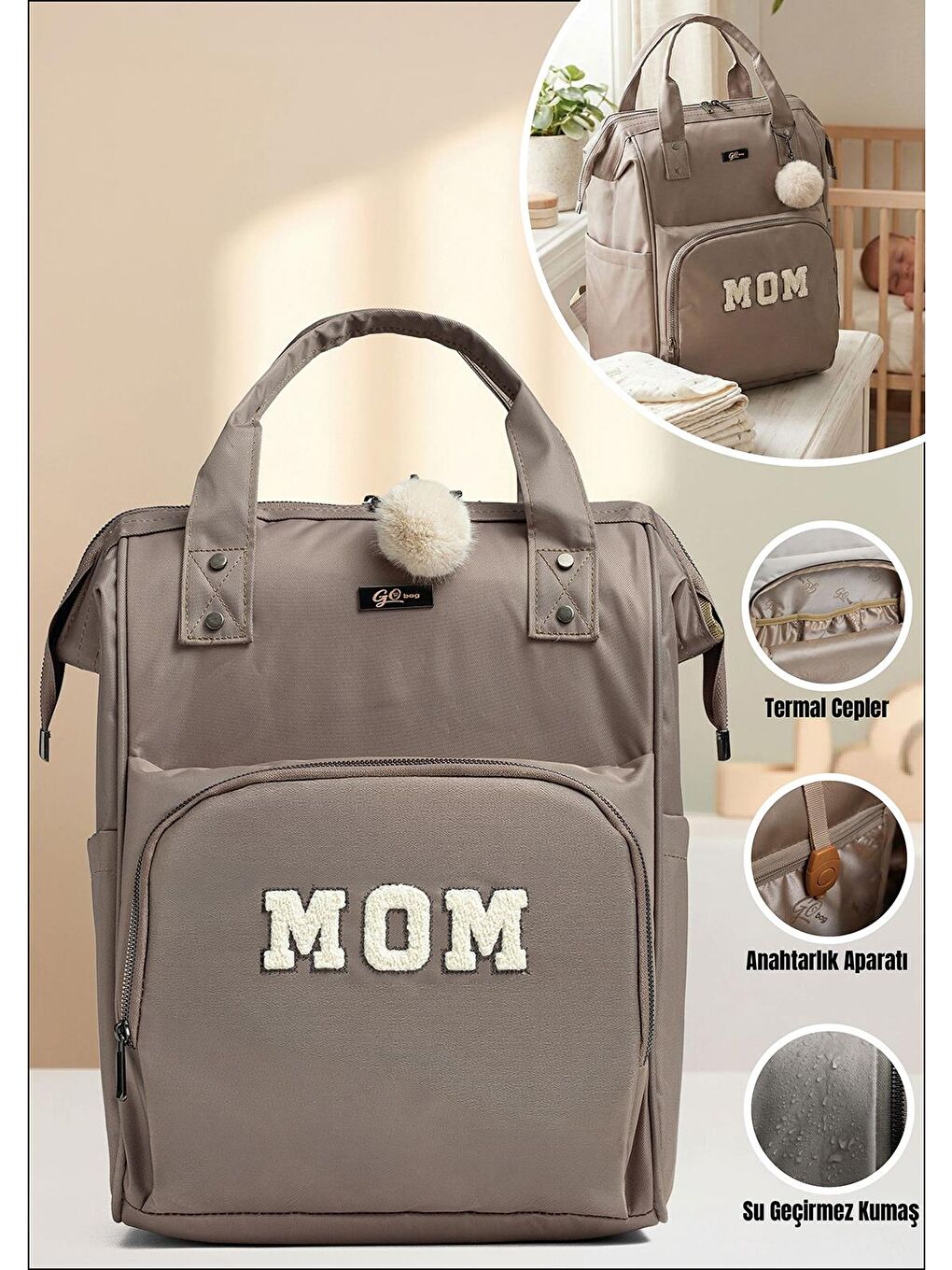 Go Bag Zeina Anne Bebek Bakım Çantası - Bej-2