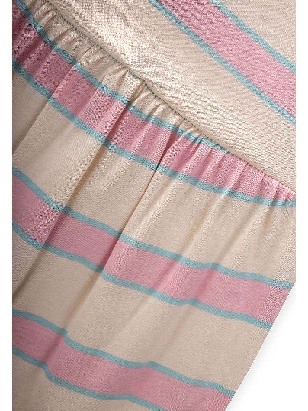 Geniş Çizgili Tulum 0-3 Yaş Pembe Mavi Çizgili-2