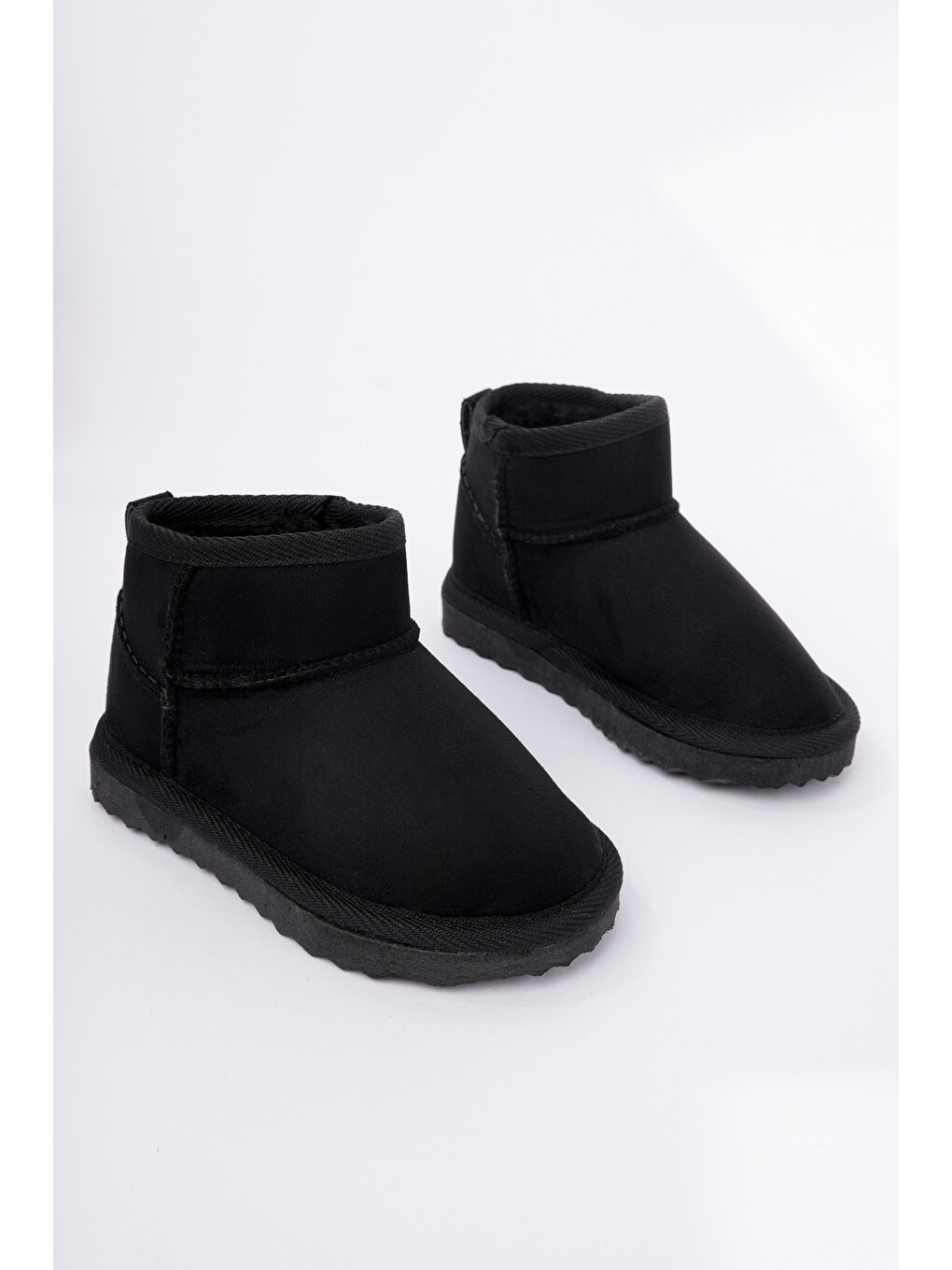 Siyah Retro İçi Kürklü Soğuk Geçirmez Çocuk Bot-2