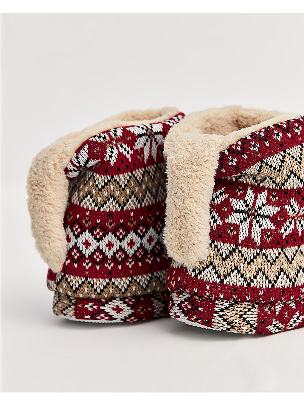 NORP -  Desenli Kırmızı Kadın Panduf-2