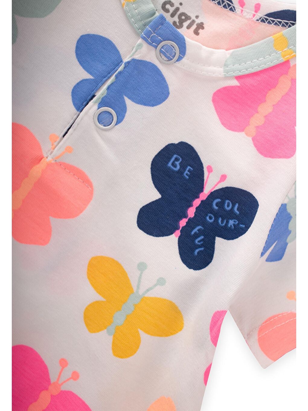 Beyaz Desenli Tulum 0-3 Yaş Kelebek Desen-2