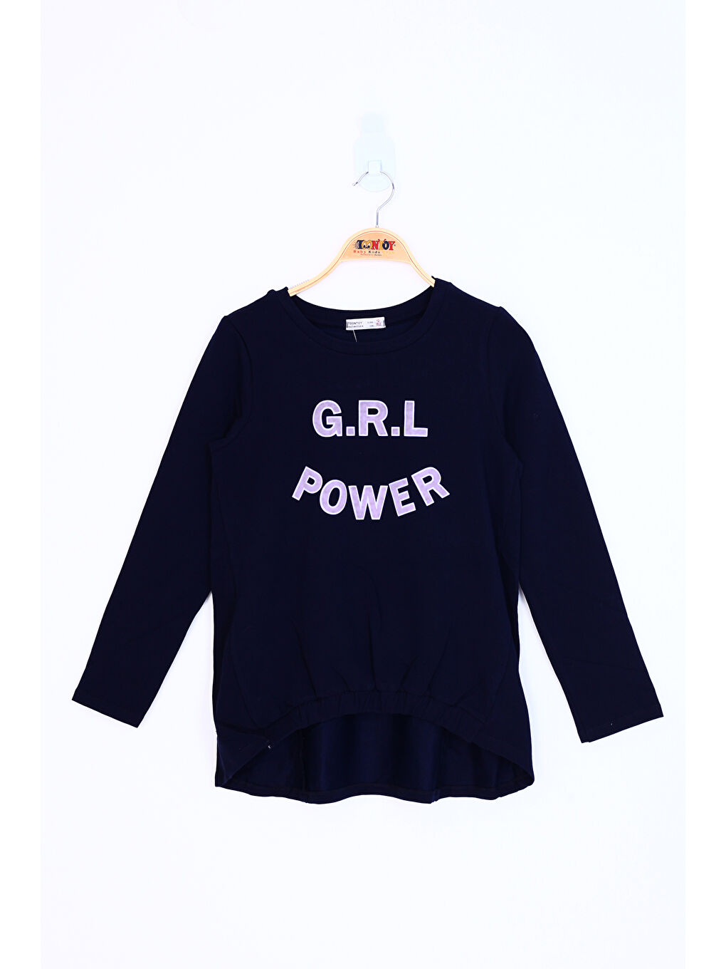 Lacivert Kız Çocuk Grl Power Baskılı Tişört-1