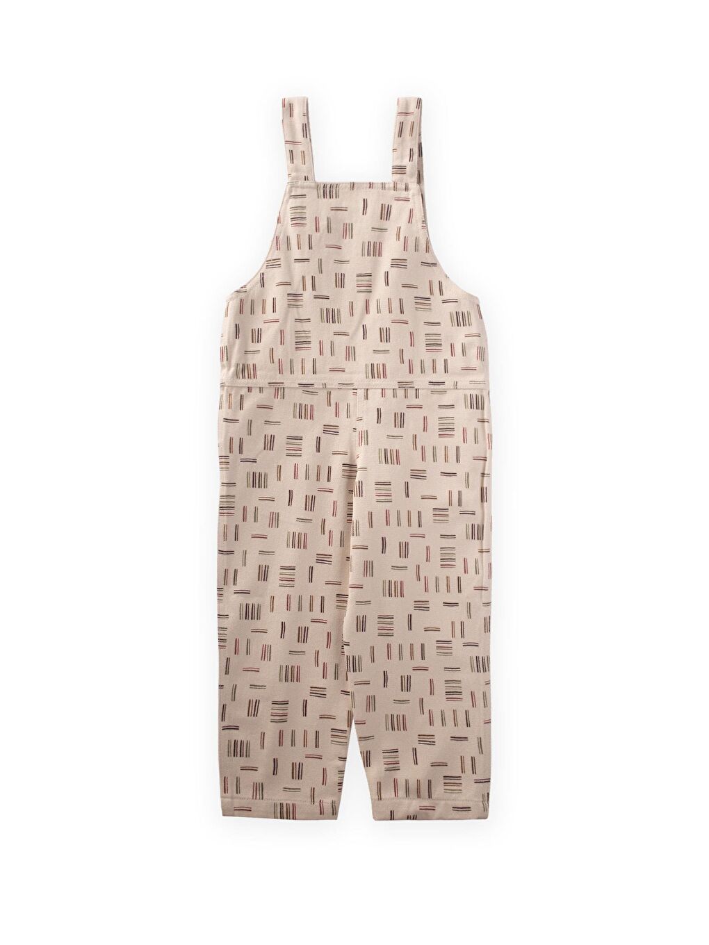 Desenli Gabardin Salopet 2-7 Yaş Ekru Çizgili-1