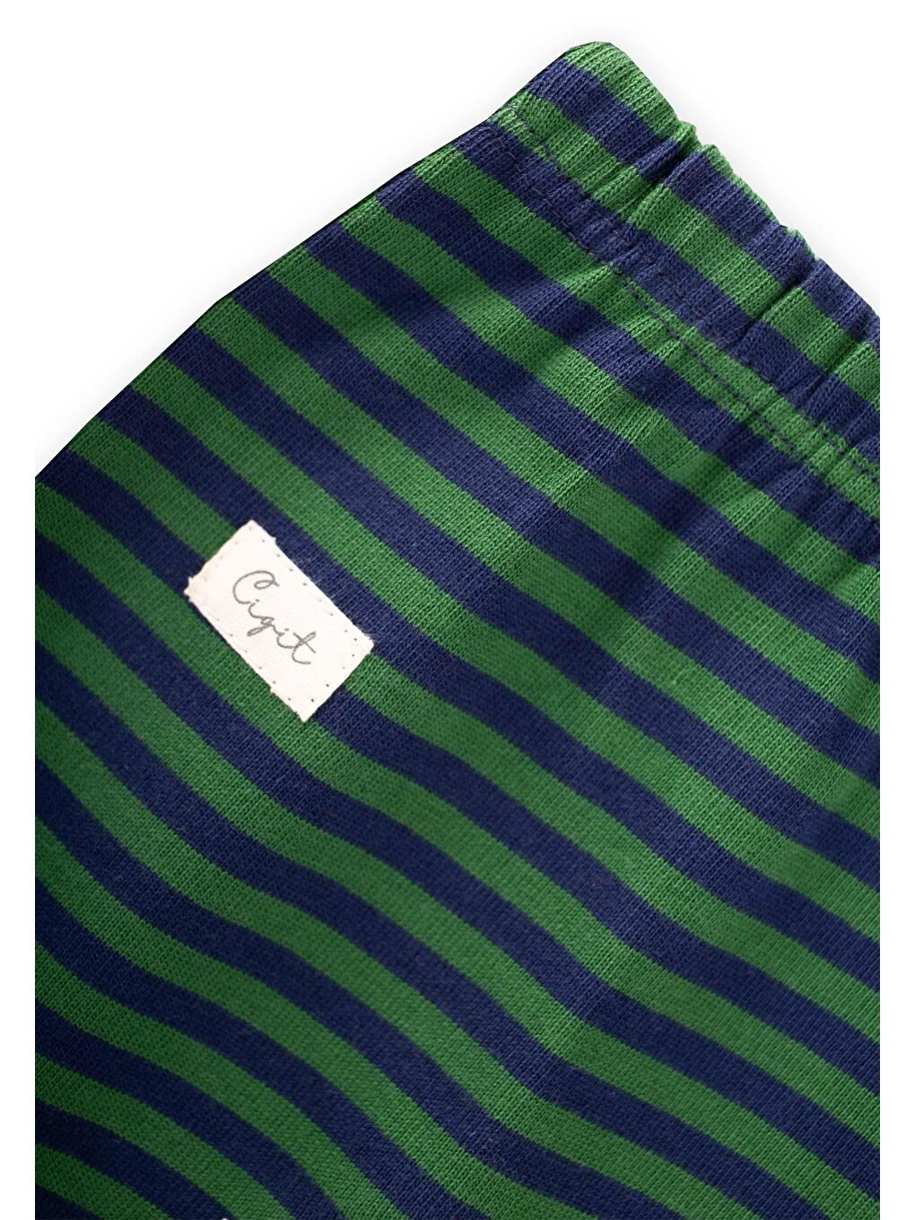 Ayaklı Bebe Pantolon 0-6 Ay Haki Lacivert Çizgili-2