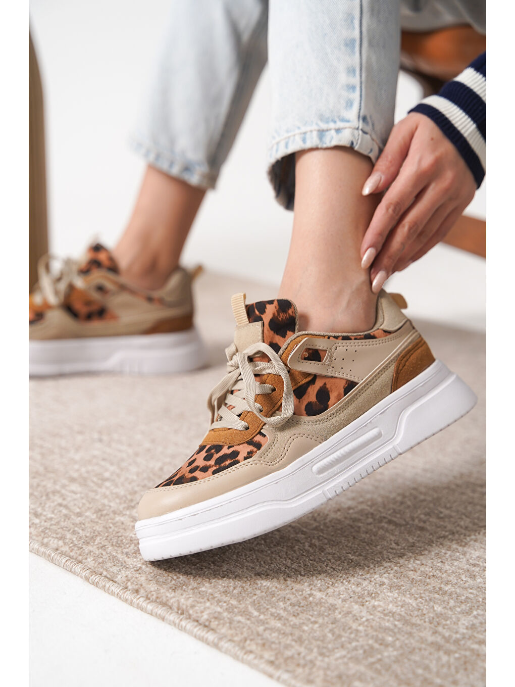 Pembe D2451 Günlük Ortopedik Kadın Sneaker Spor Ayakkabı-3