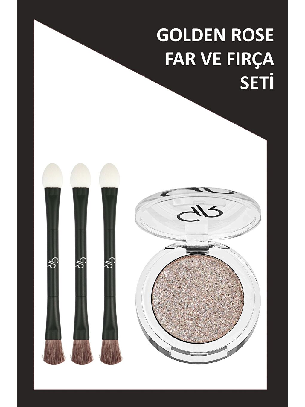 Doubleended Eyeshadow Brush - Far Fırçası ve Soft Color Shimmer Mono Eyeshadow No: 83 Nacreous - Tek