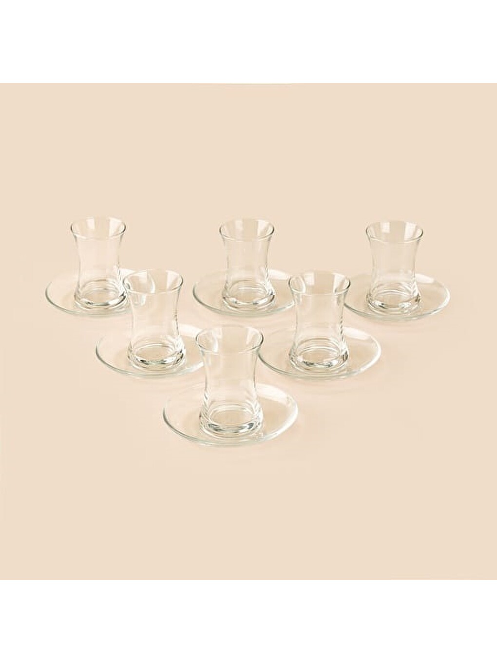 Renksiz Misis 6 Kişilik 12 Parça Çay Takımı - Şeffaf - 160 Ml