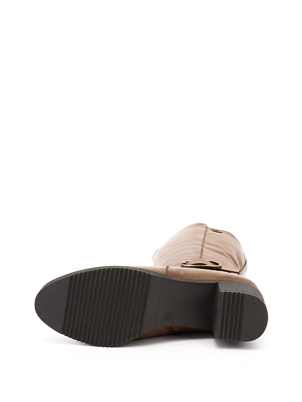 Kahverengi Kadın KAHVERENGİ-TABA Kalın Topuklu Hakiki Deri Çizme-3