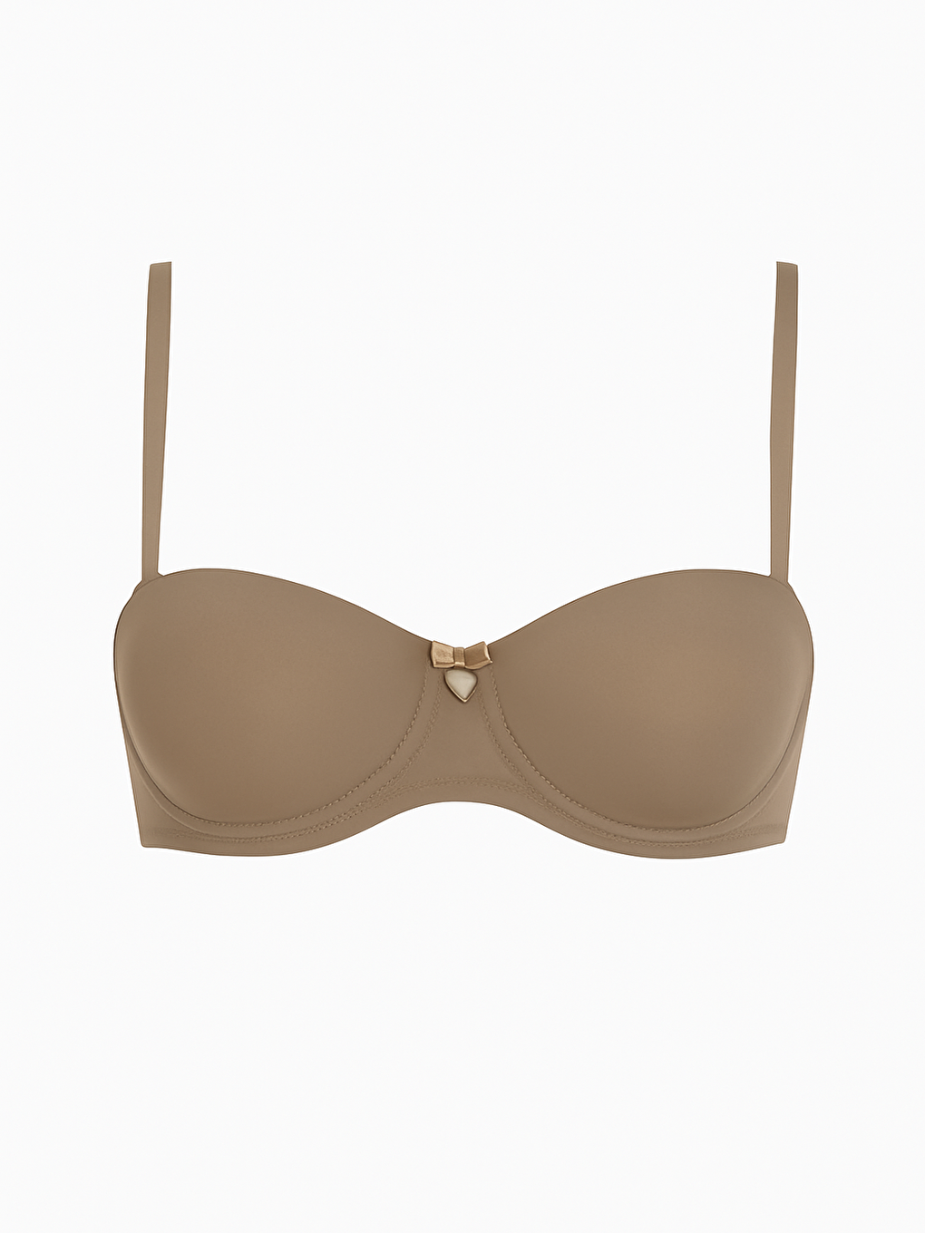 Bej Vizon Desteksiz Straplez Sütyen