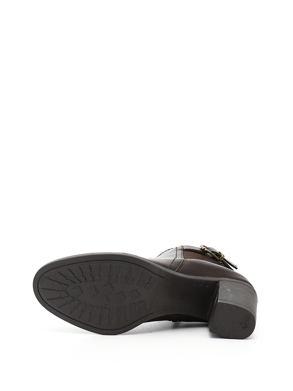 Kahverengi Kadın TÜTÜN KAHVE Fermuarlı Kalın Topuklu Tokalı Bot-3