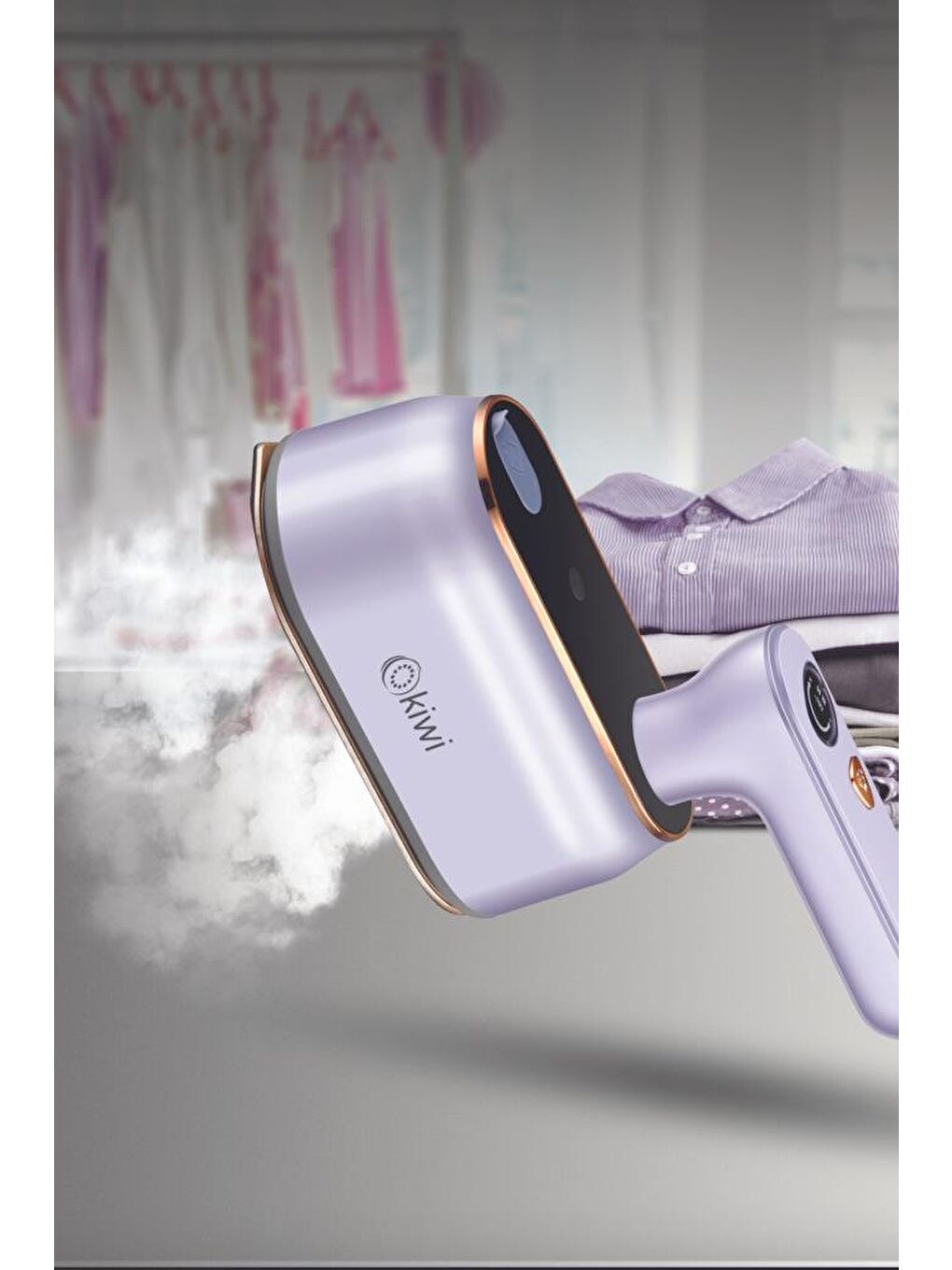 2'si 1 Arada Buharlı Ütü & Dikey Ütü Kırışık Giderici Portatif ***Mor*** Ksı-646-1