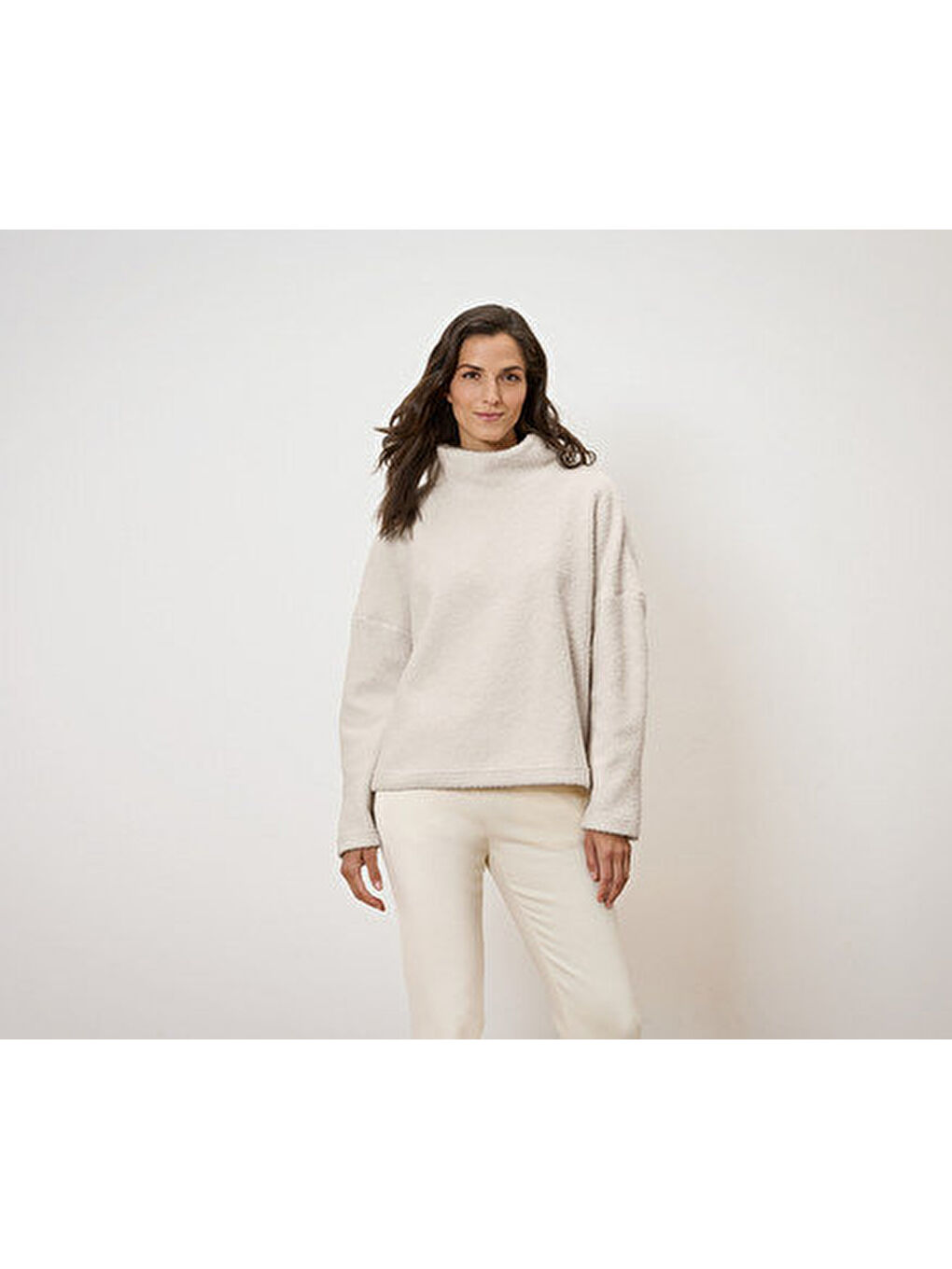 Beyaz Kadın Yumuşak Kazak, Pelüş