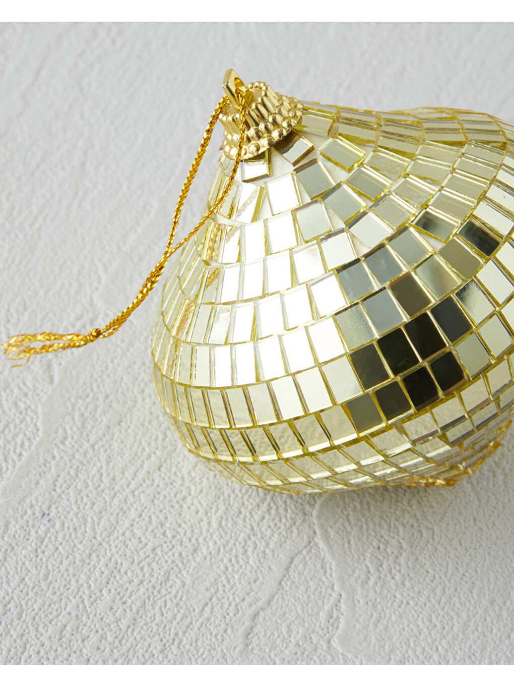 Sarı Anica Yılbaşı Ağaç Süsü 7 cm Gold-2