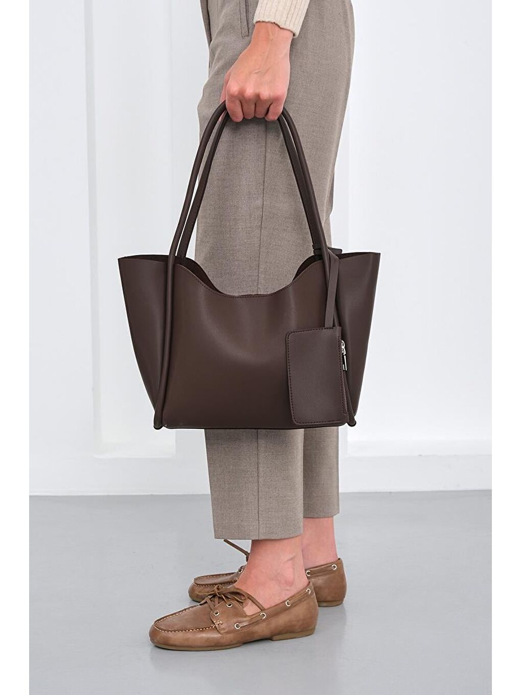 Kahverengi Halsey Cüzdanlı Omuz Çantası Acı Kahve-2