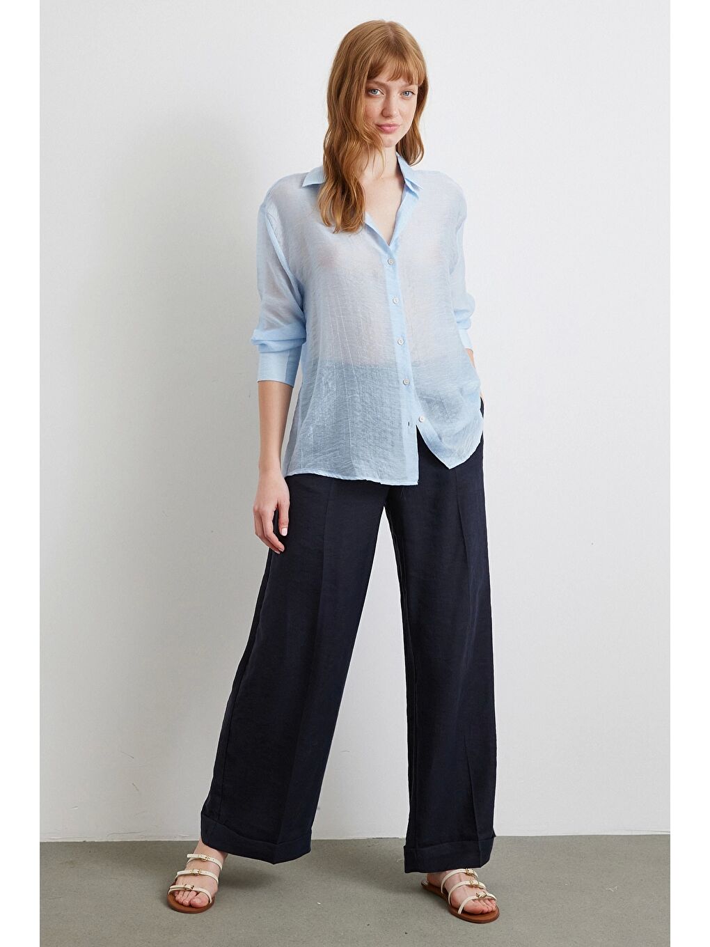 İnce Modal Gömlek Mavi-3