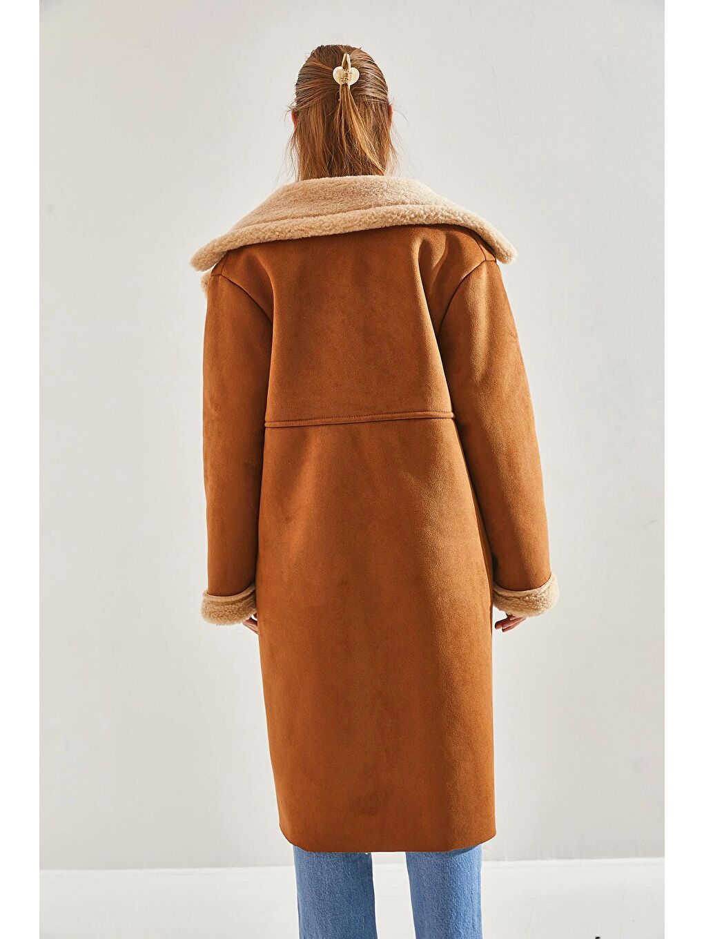 Kahverengi Kadın Uzun Lamine Mont 2346 60141003-1