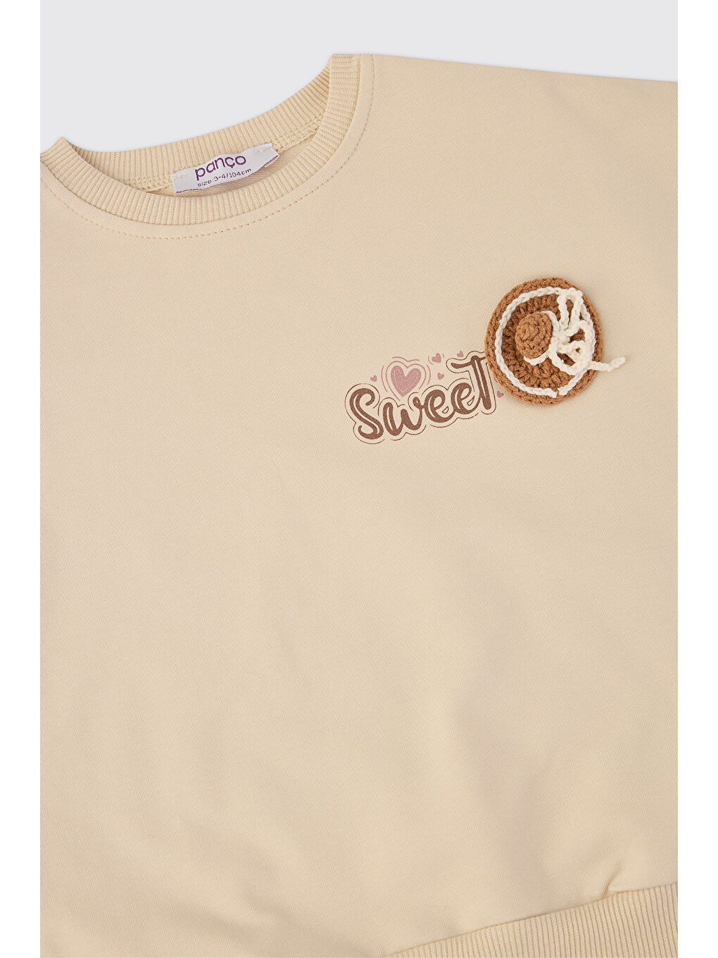 Bej Kız Bebek Taş Sweatshirt-2