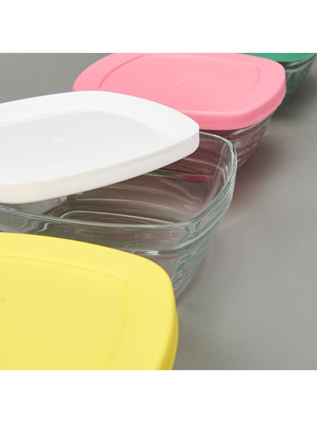 Karışık Paşabahçe Glass 4 You 4'lü Kapaklı Cam Saklama Kabı - Renkli - 310 ml-1