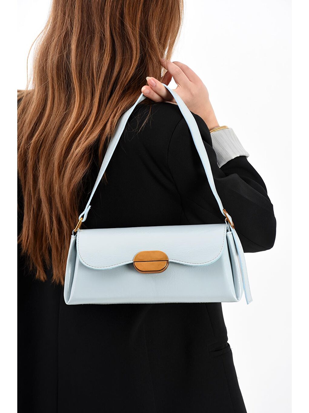 Mavi Noir Gold Tokalı Kadın Omuz Çantası BP-4857O