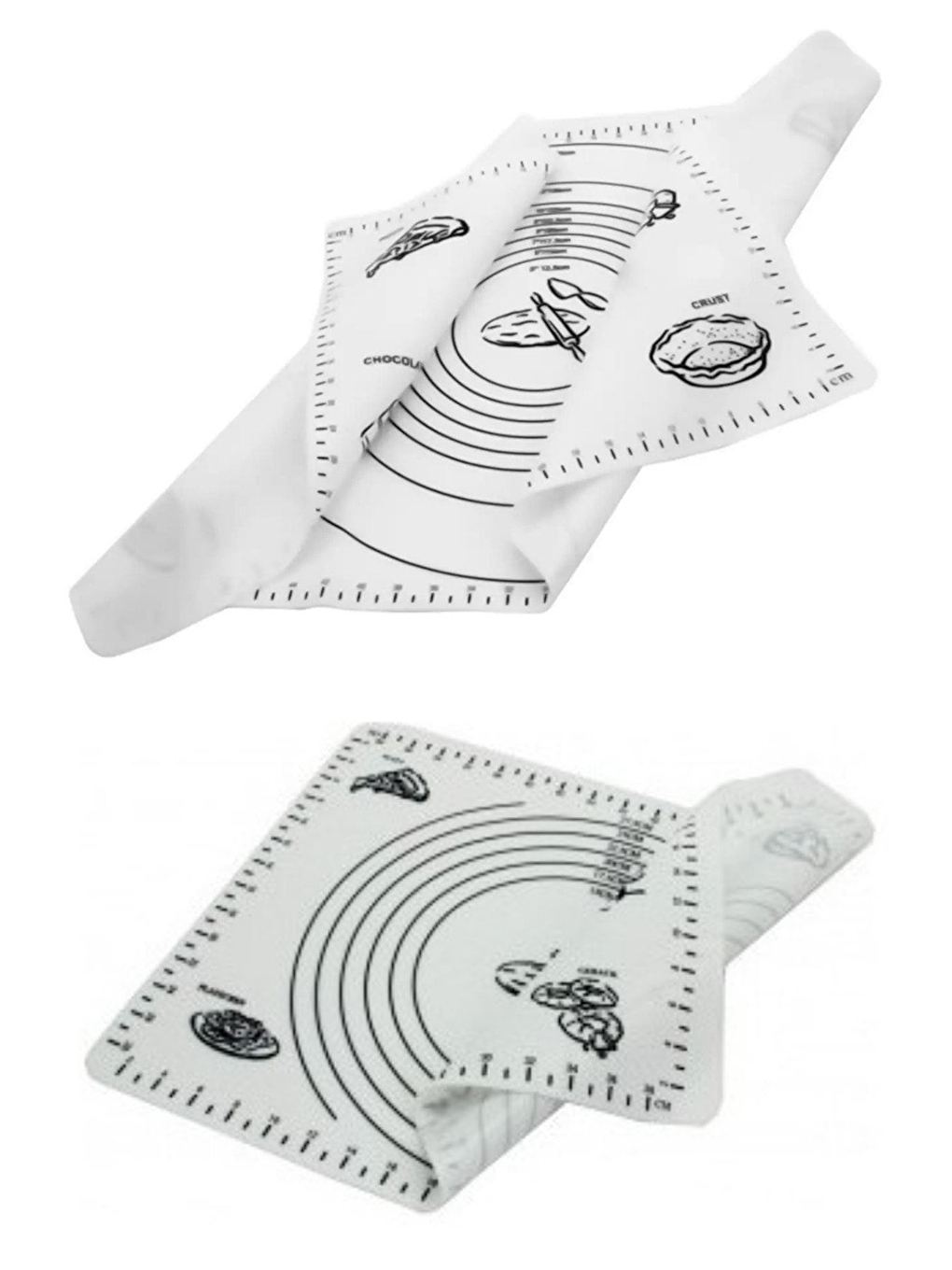 Beyaz Silikon Ölçülü Çok Amaçlı Hamur Açma Matı 45 cm x 65 cm-2