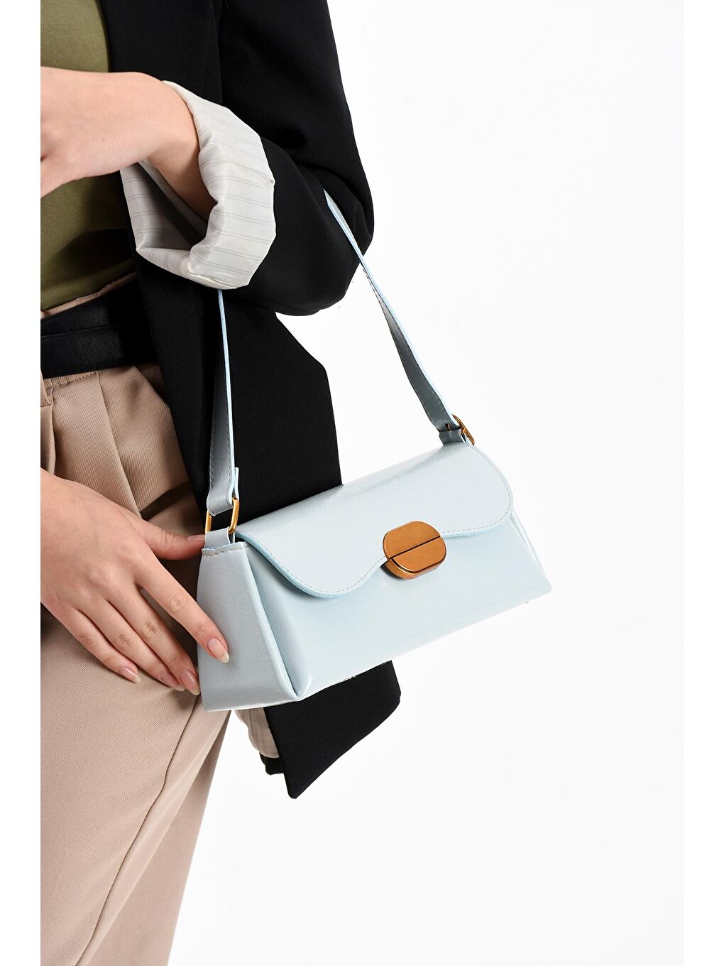 Mavi Noir Gold Tokalı Kadın Omuz Çantası BP-4857O-1